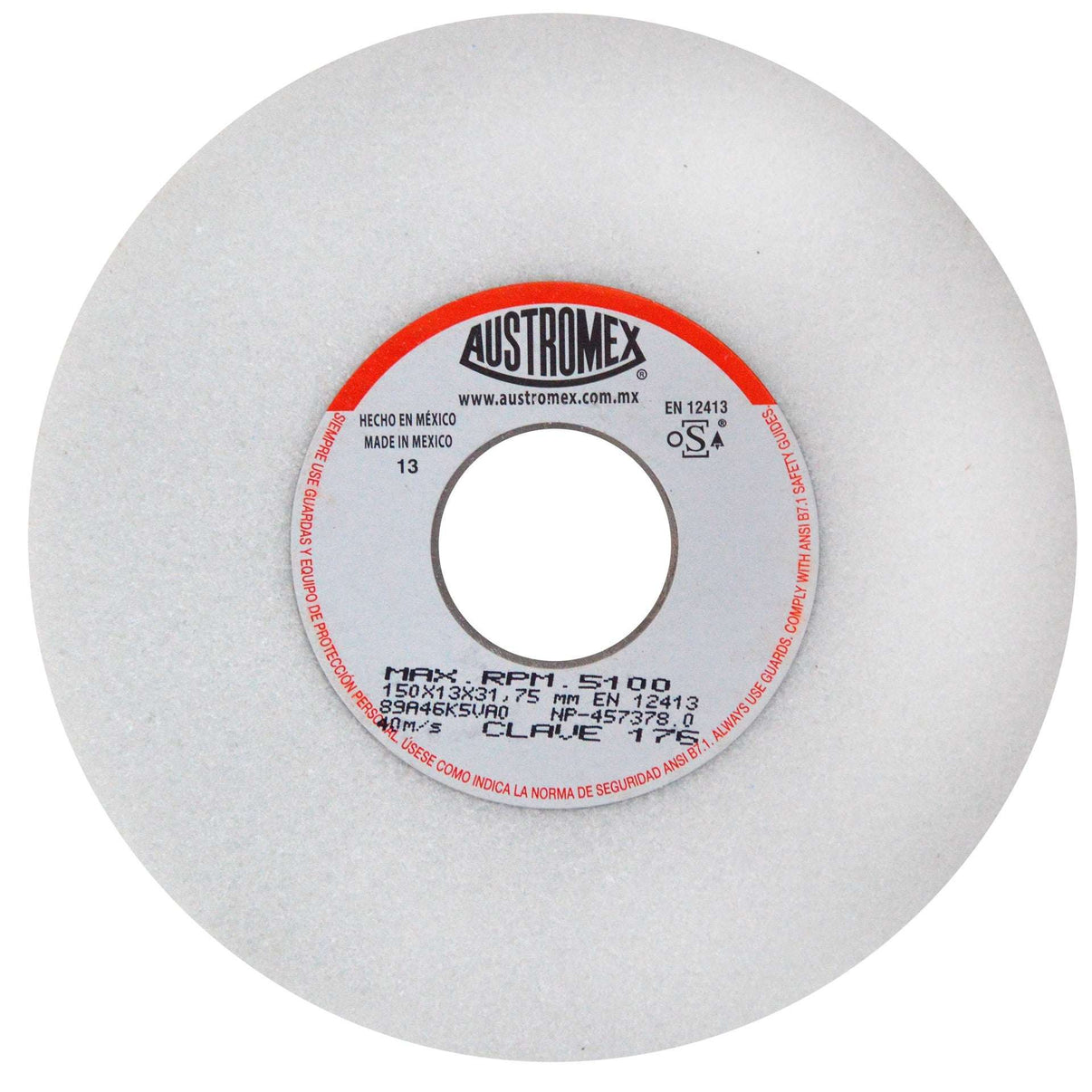 Rueda Abrasiva para rectificar superficies planas y cilíndricas de 150 x 13 x 31.75 mm Austromex