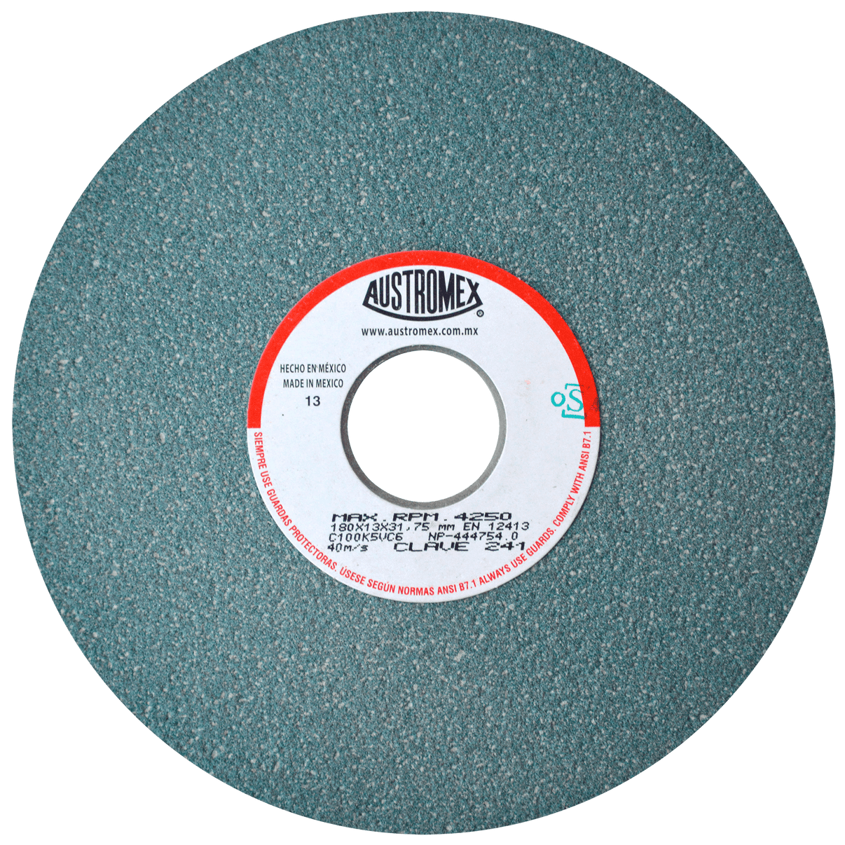 Rueda Abrasiva para rectificar y afilar herramientas de corte de carburo de tungsteno y cementados de 180 x 13 x 31.75 mm Austromex