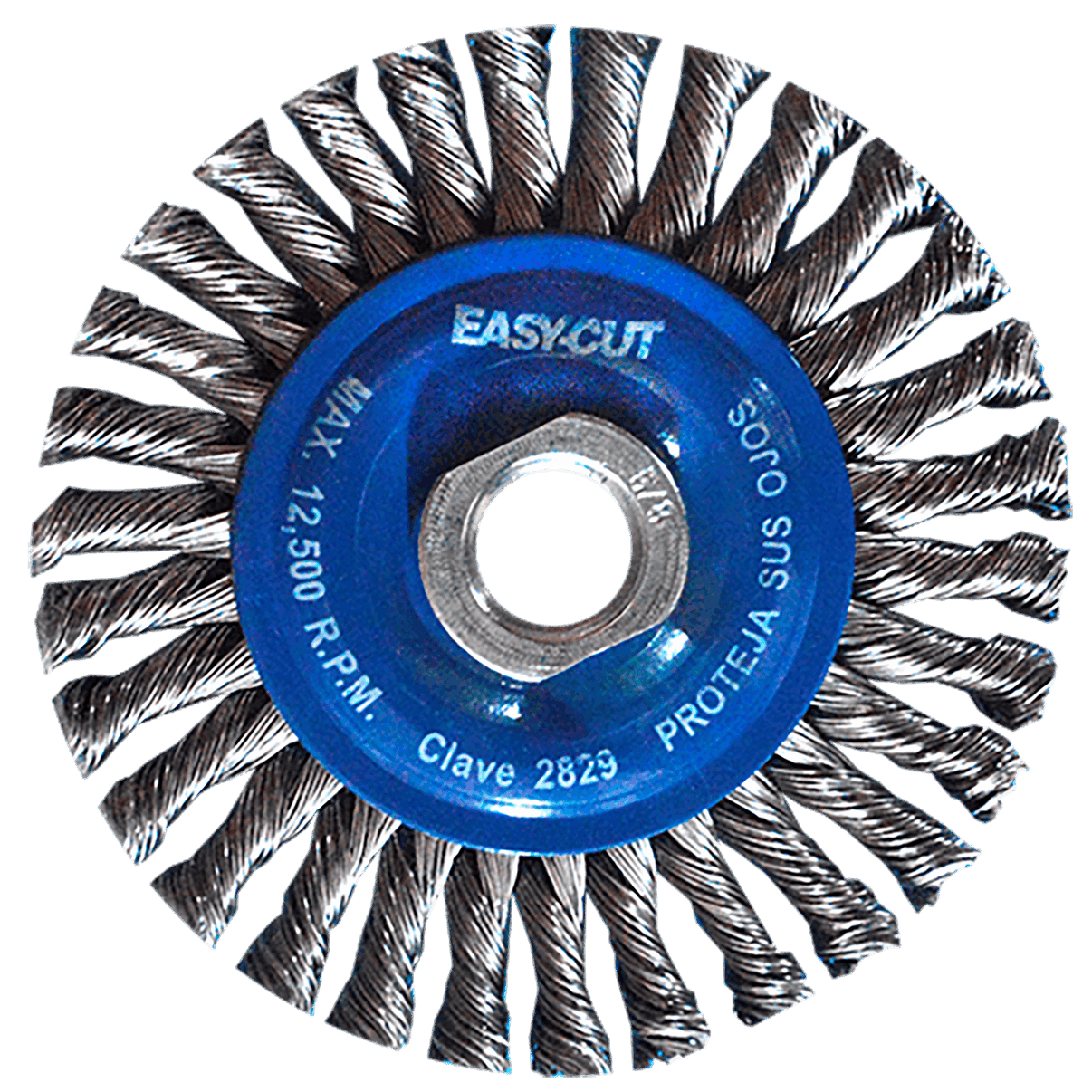 Cepillo circular trenzado de 100 x 0.50 x 15.9-11 mm para limpieza de superficies de acero inoxidable y remoción de soldadura, pintura y fundición Austromex