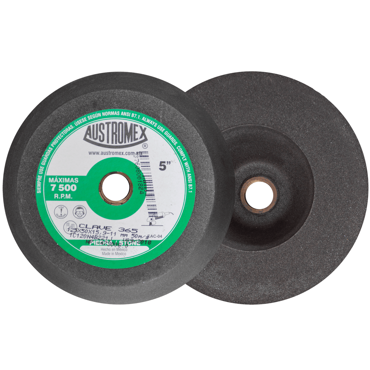Copa abrasiva de 125 x 50 x 15.9-11H mm para desbaste de mármol, granito, terrazo, concreto, ladrillo, fundición de aluminio, etc Austromex