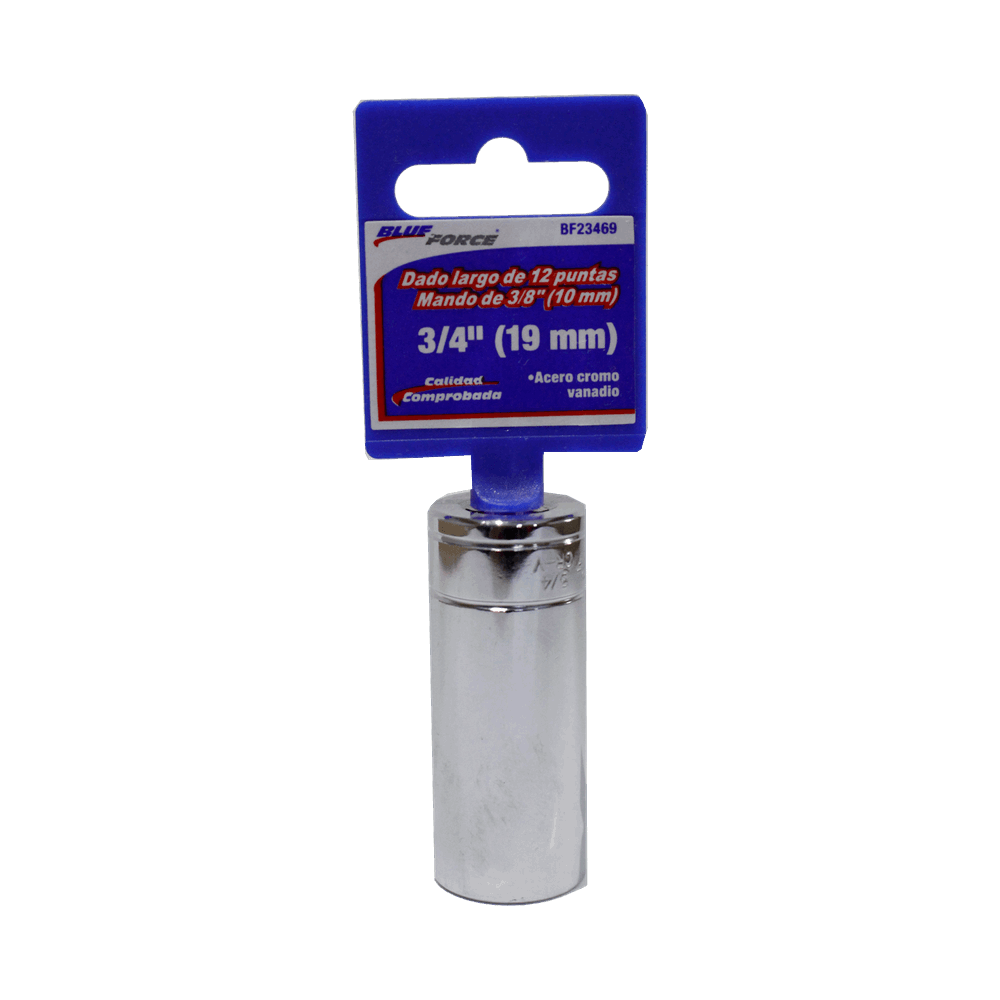 Dado largo de 12 puntas mando de 3/8 x 3/4 PLG Blue Force