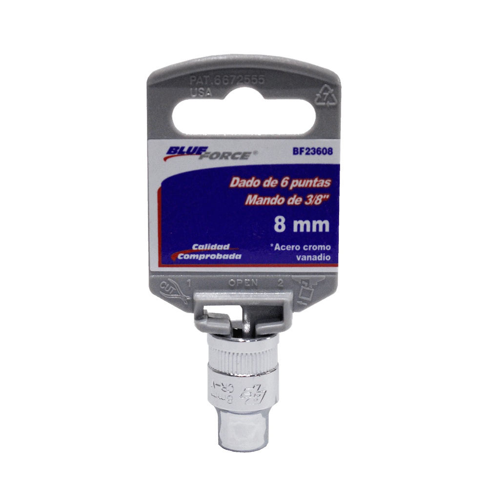 Dado de 6 puntas mando de 3/8x 8 MM Blue Force