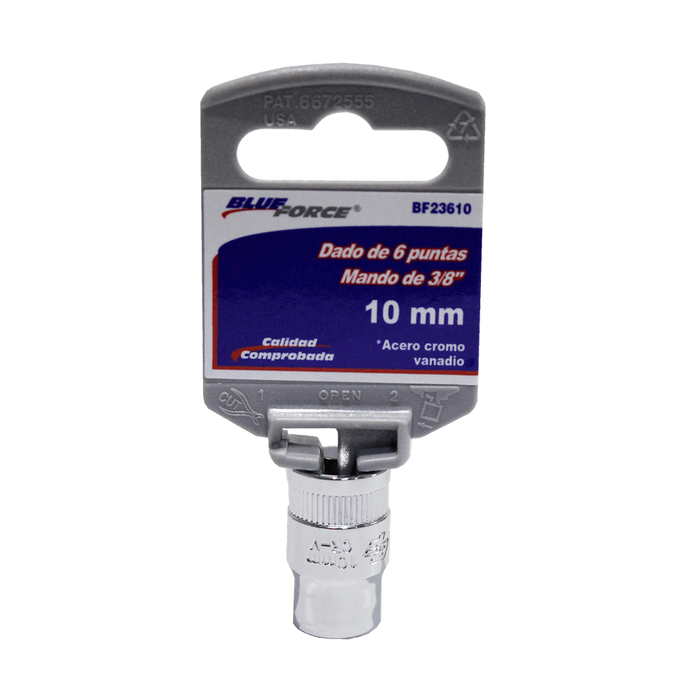 Dado de 6 puntas mando de 3/8 de 10 MM Blue Force